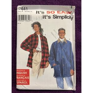 Simplicity 7441 Sewing pattern jacket shacket pattern 1990s size xs-xl